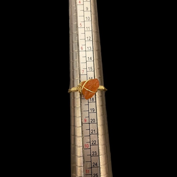 3 for $15 gold wire wrapped carnelian ring - Picture 3 of 4